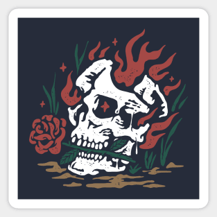 Burning Skull Sticker